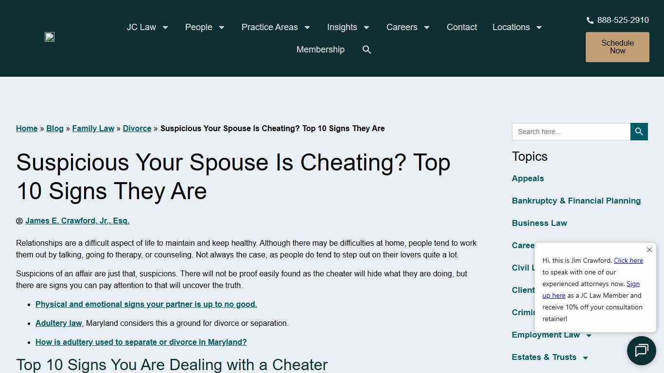 Suspicious Your Spouse Is Cheating? Top 10 Signs They Are | JC Law
